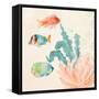 Tropical Teal Coral Medley I-Lanie Loreth-Framed Stretched Canvas