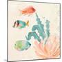Tropical Teal Coral Medley I-Lanie Loreth-Mounted Art Print
