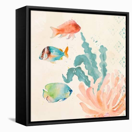 Tropical Teal Coral Medley I-Lanie Loreth-Framed Stretched Canvas