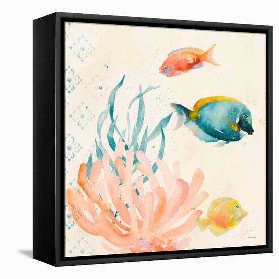 Tropical Teal Coral Medley II-Lanie Loreth-Framed Stretched Canvas