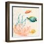 Tropical Teal Coral Medley II-Lanie Loreth-Framed Art Print