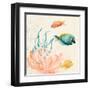 Tropical Teal Coral Medley II-Lanie Loreth-Framed Art Print