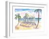 Tropical Tiki Beach Hut in Fiji-M. Bleichner-Framed Art Print