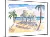 Tropical Tiki Beach Hut in Fiji-M. Bleichner-Mounted Art Print