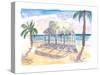 Tropical Tiki Beach Hut in Fiji-M. Bleichner-Stretched Canvas