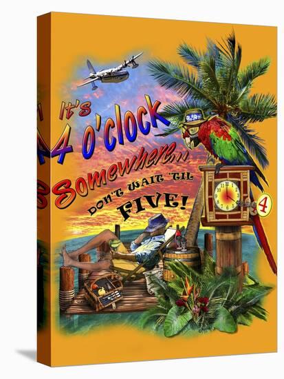 Tropical Vibes 4 Oclock Somewhere-Messina Graphix-Stretched Canvas