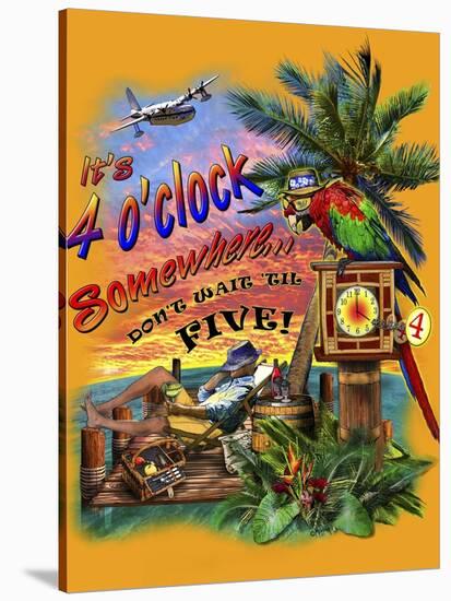 Tropical Vibes 4 Oclock Somewhere-Messina Graphix-Stretched Canvas