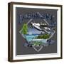 Tropical Vibes Paradise Landing-Messina Graphix-Framed Giclee Print