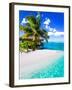 Tropical Villa and Palm Tree next to Amazing Blue Lagoon-Martin Valigursky-Framed Premium Photographic Print