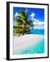 Tropical Villa and Palm Tree next to Amazing Blue Lagoon-Martin Valigursky-Framed Photographic Print