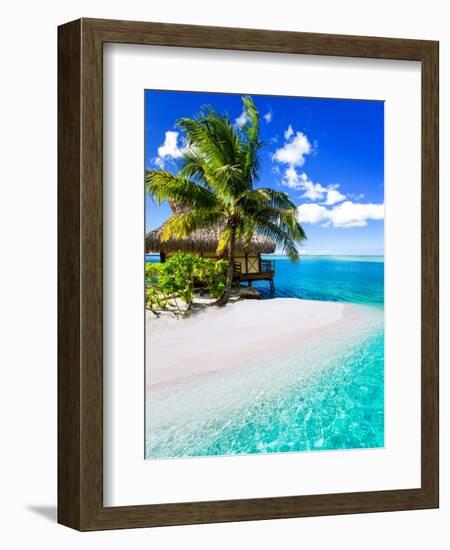 Tropical Villa and Palm Tree next to Amazing Blue Lagoon-Martin Valigursky-Framed Photographic Print