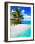 Tropical Villa and Palm Tree next to Amazing Blue Lagoon-Martin Valigursky-Framed Photographic Print