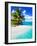 Tropical Villa and Palm Tree next to Amazing Blue Lagoon-Martin Valigursky-Framed Photographic Print