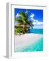 Tropical Villa and Palm Tree next to Amazing Blue Lagoon-Martin Valigursky-Framed Photographic Print