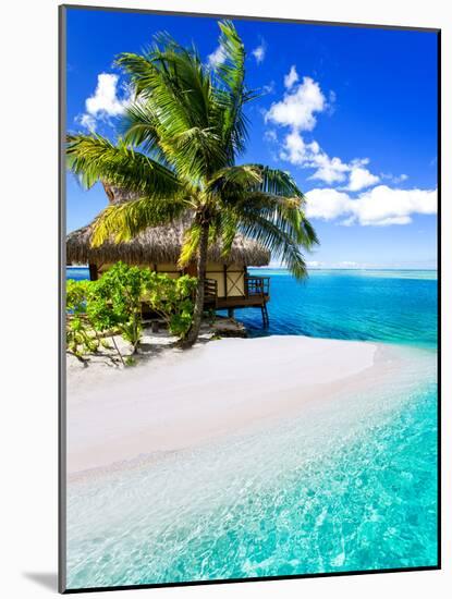 Tropical Villa and Palm Tree next to Amazing Blue Lagoon-Martin Valigursky-Mounted Photographic Print