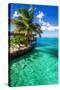 Tropical Villa and Palm Tree next to Amazing Green Lagoon-Martin Valigursky-Stretched Canvas