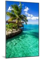 Tropical Villa and Palm Tree next to Amazing Green Lagoon-Martin Valigursky-Mounted Photographic Print