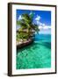 Tropical Villa and Palm Tree next to Amazing Green Lagoon-Martin Valigursky-Framed Photographic Print