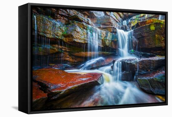 Tropical Waterfall. Popokvil Waterfall, Bokor National Park, Cambodia-f9photos-Framed Stretched Canvas