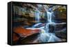 Tropical Waterfall. Popokvil Waterfall, Bokor National Park, Cambodia-f9photos-Framed Stretched Canvas