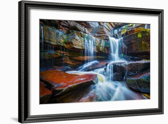 Tropical Waterfall. Popokvil Waterfall, Bokor National Park, Cambodia-f9photos-Framed Photographic Print