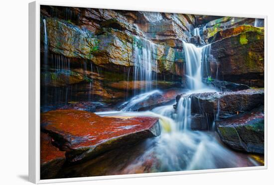 Tropical Waterfall. Popokvil Waterfall, Bokor National Park, Cambodia-f9photos-Framed Photographic Print