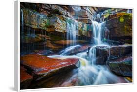 Tropical Waterfall. Popokvil Waterfall, Bokor National Park, Cambodia-f9photos-Framed Photographic Print