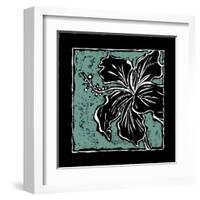 Tropical Woodblock IV-Chariklia Zarris-Framed Art Print