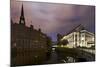 TrostbrŸcke, Illuminated Steeple St Nikolai, Old Town, Hanseatic City of Hamburg, Germany-Axel Schmies-Mounted Photographic Print