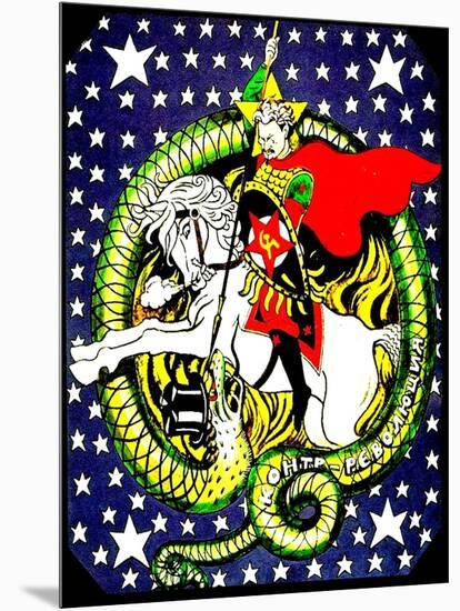 Trotsky Slaying the Counter-Revolutionary Dragon, 1918-null-Mounted Giclee Print