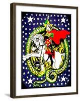 Trotsky Slaying the Counter-Revolutionary Dragon, 1918-null-Framed Giclee Print