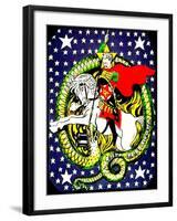 Trotsky Slaying the Counter-Revolutionary Dragon, 1918-null-Framed Giclee Print