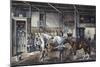 Trotting Cracks' at Home a Model Stable-Currier & Ives-Mounted Giclee Print