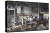 Trotting Cracks' at Home a Model Stable-Currier & Ives-Stretched Canvas