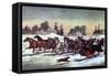 Trotting Cracks on the Snow, 1858-Currier & Ives-Framed Stretched Canvas