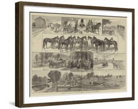 Trotting in America, Mr Bonner's Breeding and Training Establishment-null-Framed Giclee Print