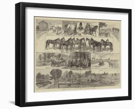 Trotting in America, Mr Bonner's Breeding and Training Establishment-null-Framed Giclee Print