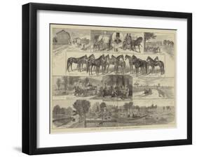 Trotting in America, Mr Bonner's Breeding and Training Establishment-null-Framed Giclee Print