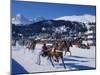 Trotting Race with Jockeys Driving Horse-Drawn Sleighs on the Frozen Lake at St Moritz-John Warburton-lee-Mounted Photographic Print