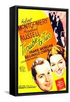 TROUBLE FOR TWO, US poster art, from left: Robert Montgomery, Rosalind Russell, 1936-null-Framed Stretched Canvas