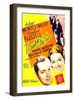 TROUBLE FOR TWO, US poster art, from left: Robert Montgomery, Rosalind Russell, 1936-null-Framed Art Print