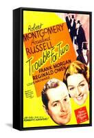 TROUBLE FOR TWO, US poster art, from left: Robert Montgomery, Rosalind Russell, 1936-null-Framed Stretched Canvas