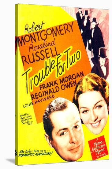 TROUBLE FOR TWO, US poster art, from left: Robert Montgomery, Rosalind Russell, 1936-null-Stretched Canvas