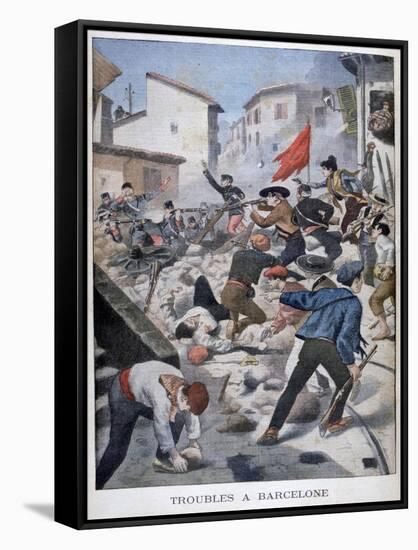 Trouble in Barcelona, 1902-null-Framed Stretched Canvas