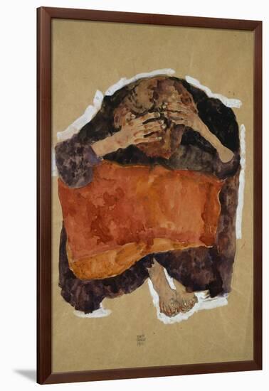 Troubled Woman by Egon Schiele-Geoffrey Clements-Framed Giclee Print