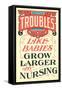 Troubles Grow Larger by Nursing-null-Framed Stretched Canvas