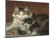 Troublesome Twins-Henriette Ronner Knip-Mounted Giclee Print