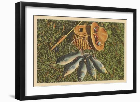 Trout by Creel-null-Framed Art Print