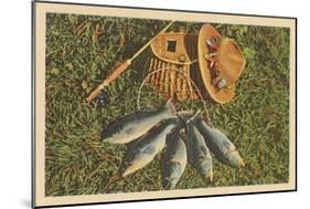 Trout by Creel-null-Mounted Art Print