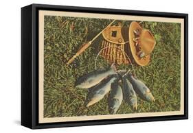 Trout by Creel-null-Framed Stretched Canvas